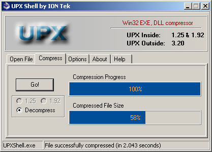 UPX Shell screenshot UPX Shell screenshot