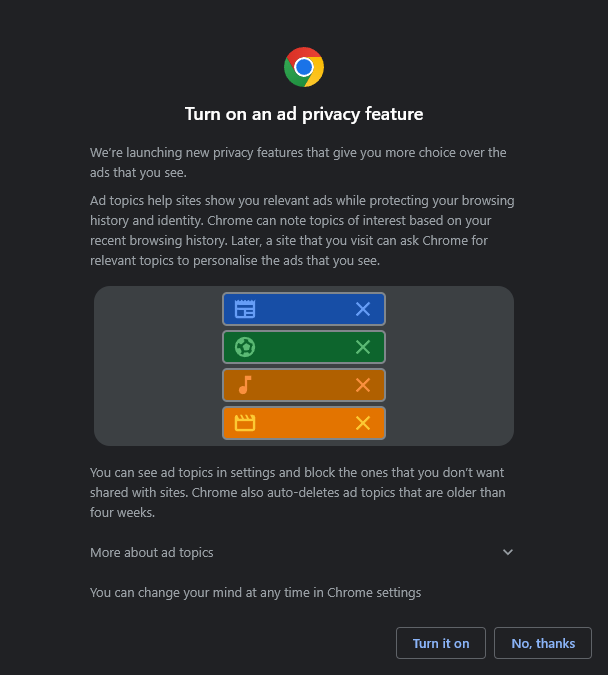 How to Turn off Google Chrome's New Ad Privacy Feature