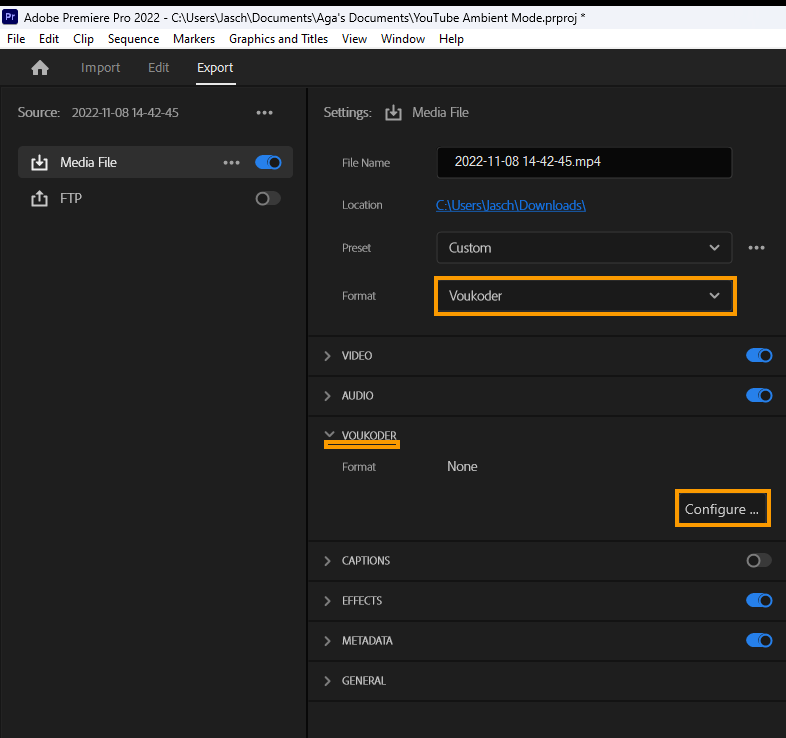 Export content using AV1 encoding in Premiere Pro