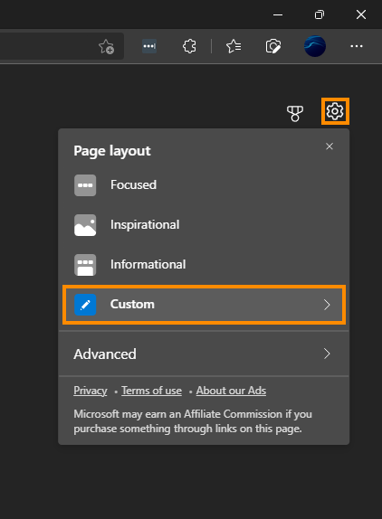 Microsoft Edge new tab page return to blank