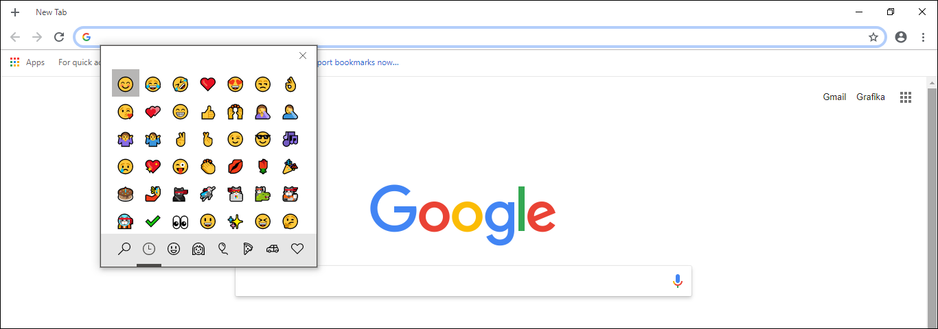 google chrome emoji pannel enable