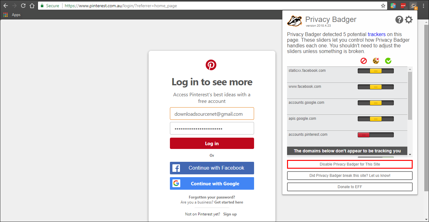how to Fix pinterest failed to fetch error
