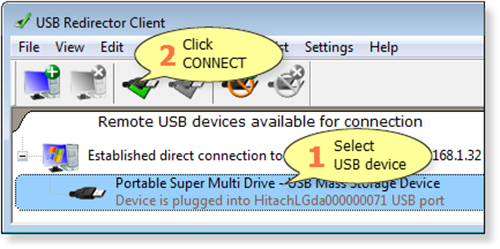 how do you give remote access to usb drives