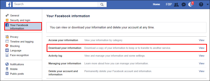 how to download all your facebook data