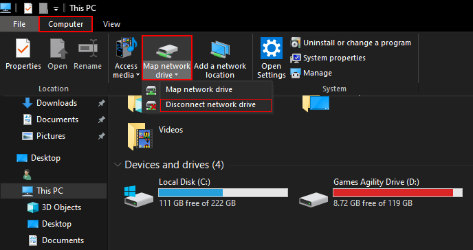 remove red cross from icons windows 10