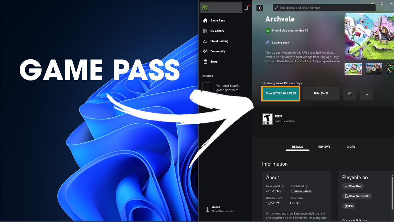 Erhvervelse skelet Løs How to fix Xbox app Game Pass showing PLAY WITH GAME PASS not Install or  Play.
