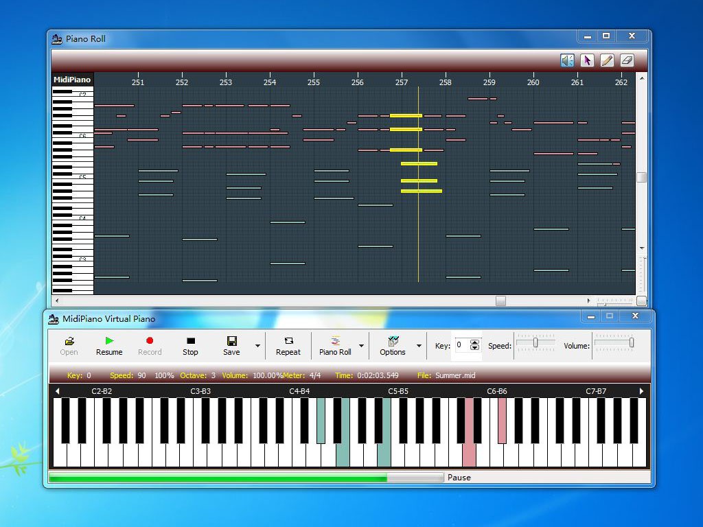 MidiPiano - MIDI File Player/Recorder