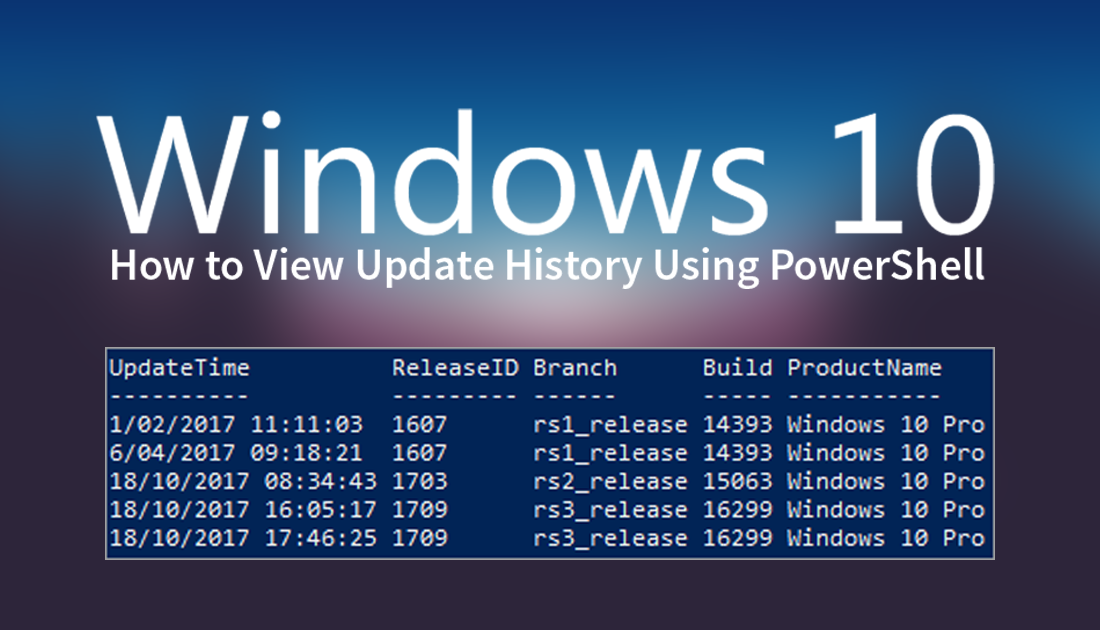 view windows update history powershell