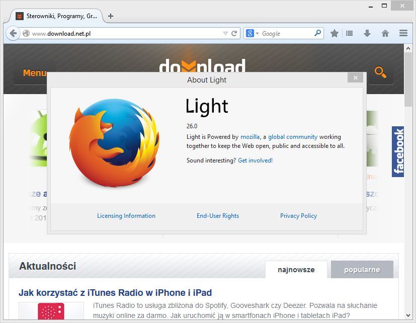 Light Firefox 42.0 32-bit  Web browsers