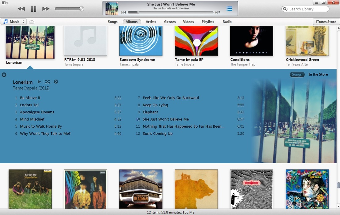 iTunes - albums tab
