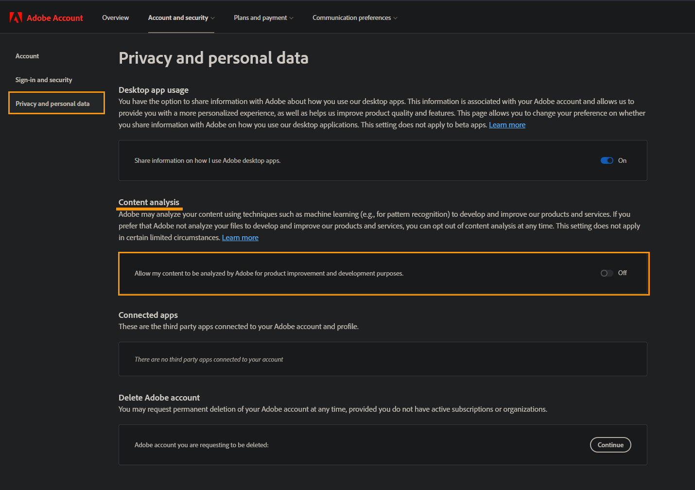 How to opt out of Adobe's Content Analysis solution