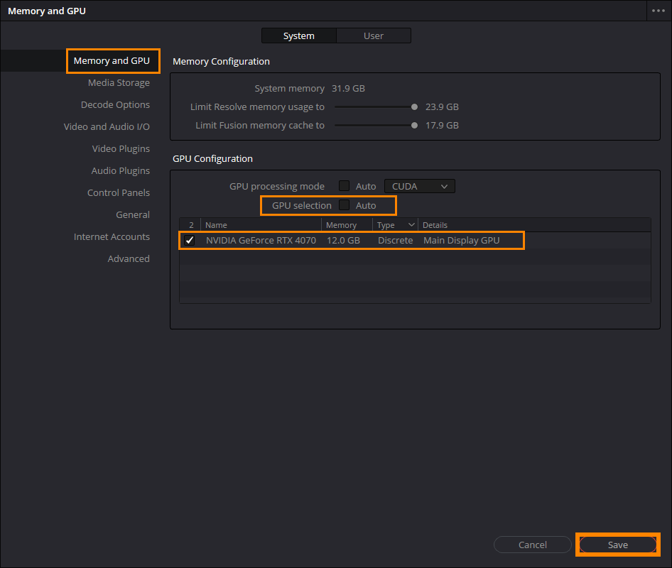Davinci resolve best sale nvidia driver