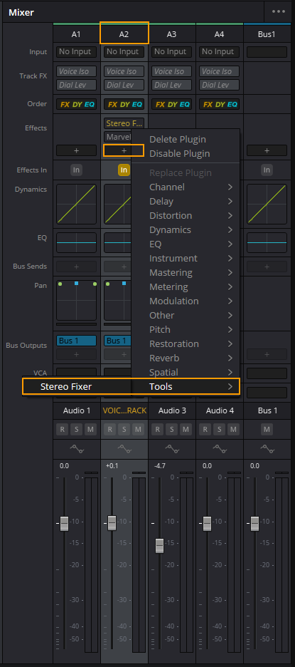 Fix Left Ear Only Audio in Davinci Resolve.