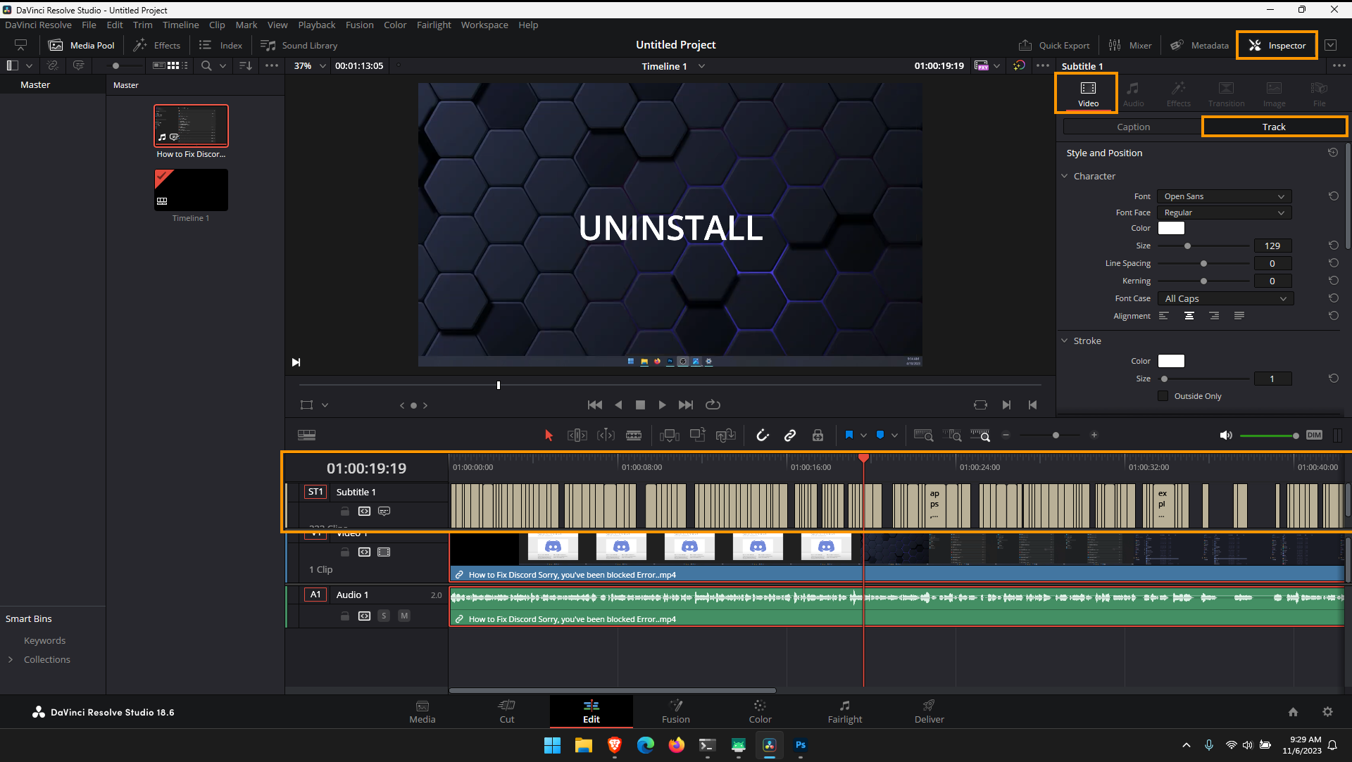 Create One-Word-at-a-Time Video Subtitles in Davinic Resolve