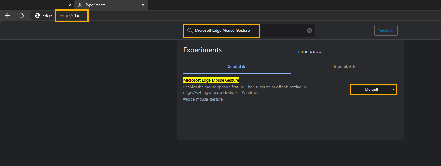 Enable and Use Mouse Gestures in Microsoft Edge