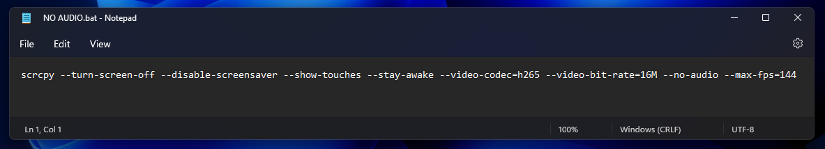 Solution: SCRCPY ERROR: Could not open audio device: WASAPI can't initialize audio client: Element not found. 