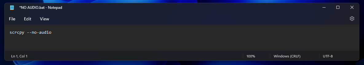 Fix SCRCPY ERROR: Could not open audio device: WASAPI can't initialize audio client: Element not found. 