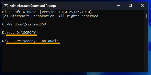 How to fix SCRCPY ERROR: Could not open audio device: WASAPI can't initialize audio client: Element not found. 