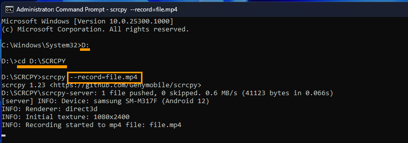 How to mirror and screen record while using SCRCPY