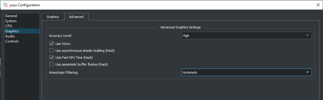 best gpu settings for yuzu