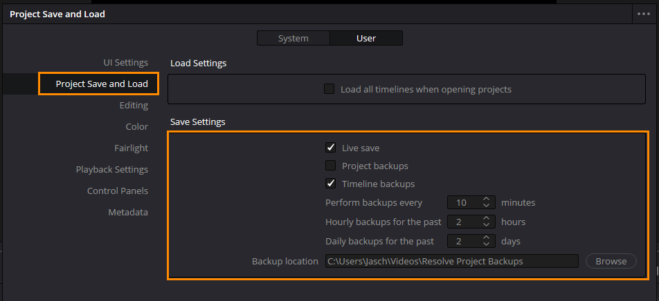 How to Restore a Timeline Backup in Davinci Resolve