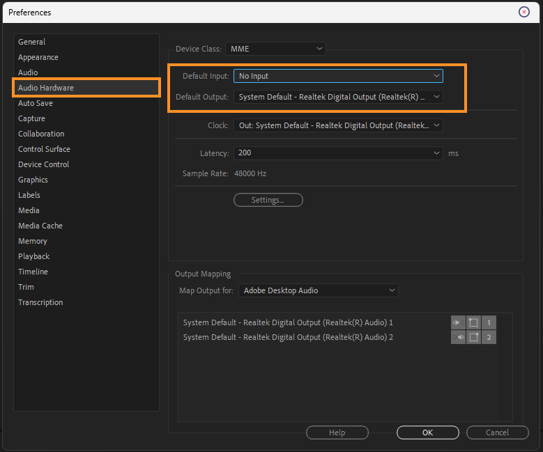 Fix MME Device Internal Error in Adobe Premiere Pro