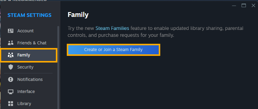 How to Create a Family to Share Games on Steam using Steam Family Sharing
