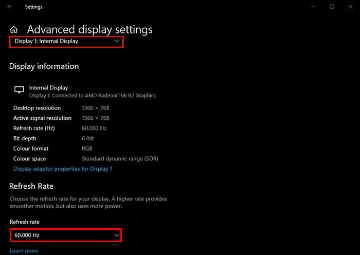 cant set monitor to 144hz on windows 10