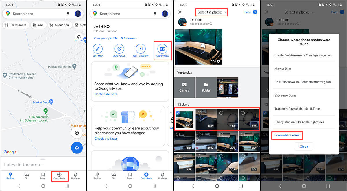 How to add photos and videos to locations on google maps