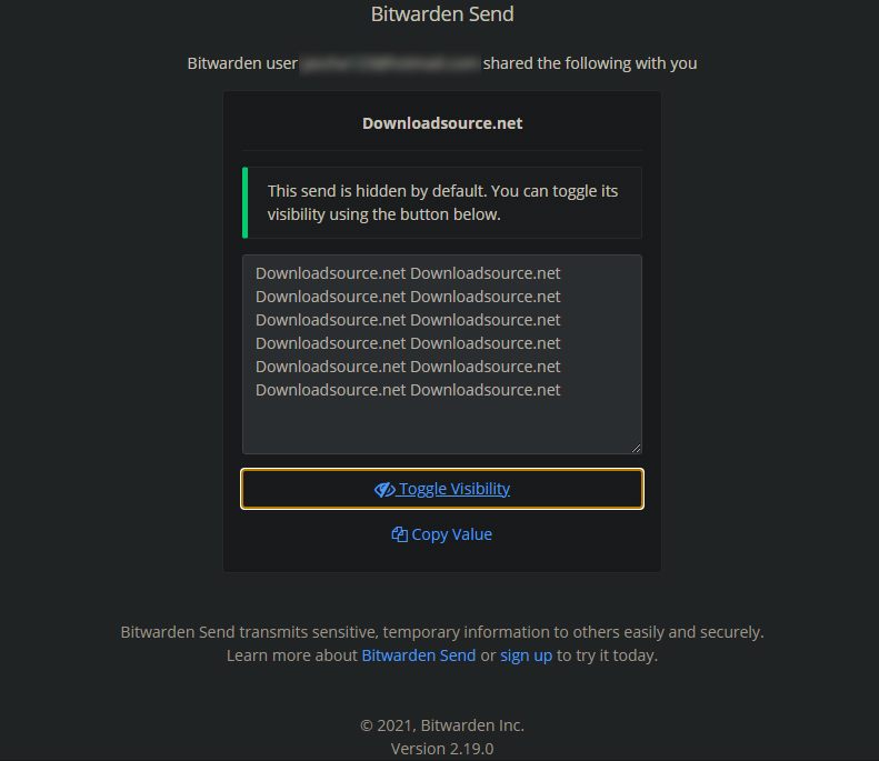 bitwarden secure send how