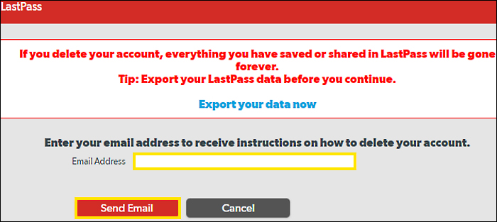 how can you delete your lastpass account