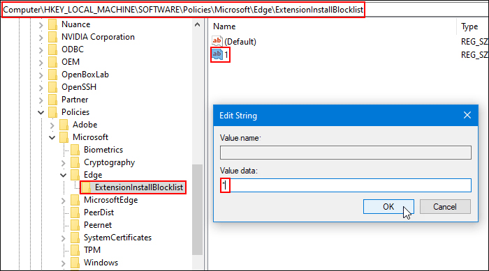 block extensions on edge