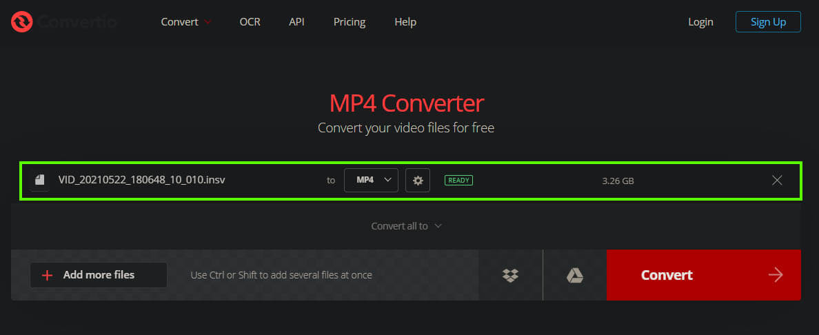 how to convert insv to mp4