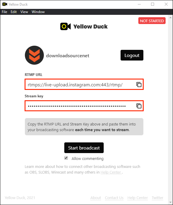 How to stream from OBS to Instagram Live.