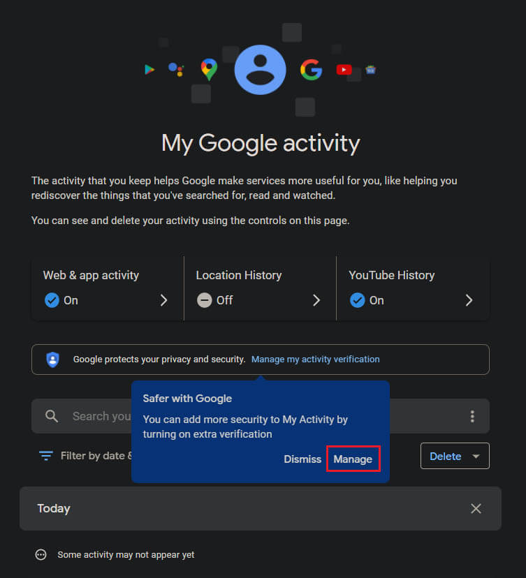 can you password protect my activity google account