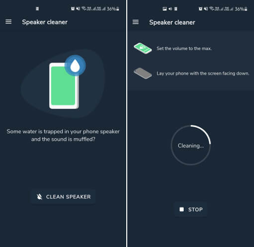 How to remove water from a phone speaker using apps and software.