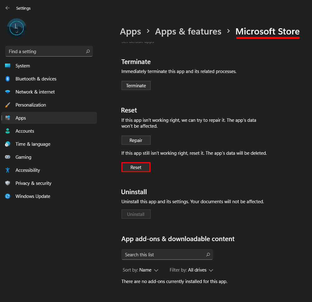 fix the microsoft store app not updated on windows 11