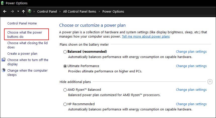 choose what the power buttons do on windows pc