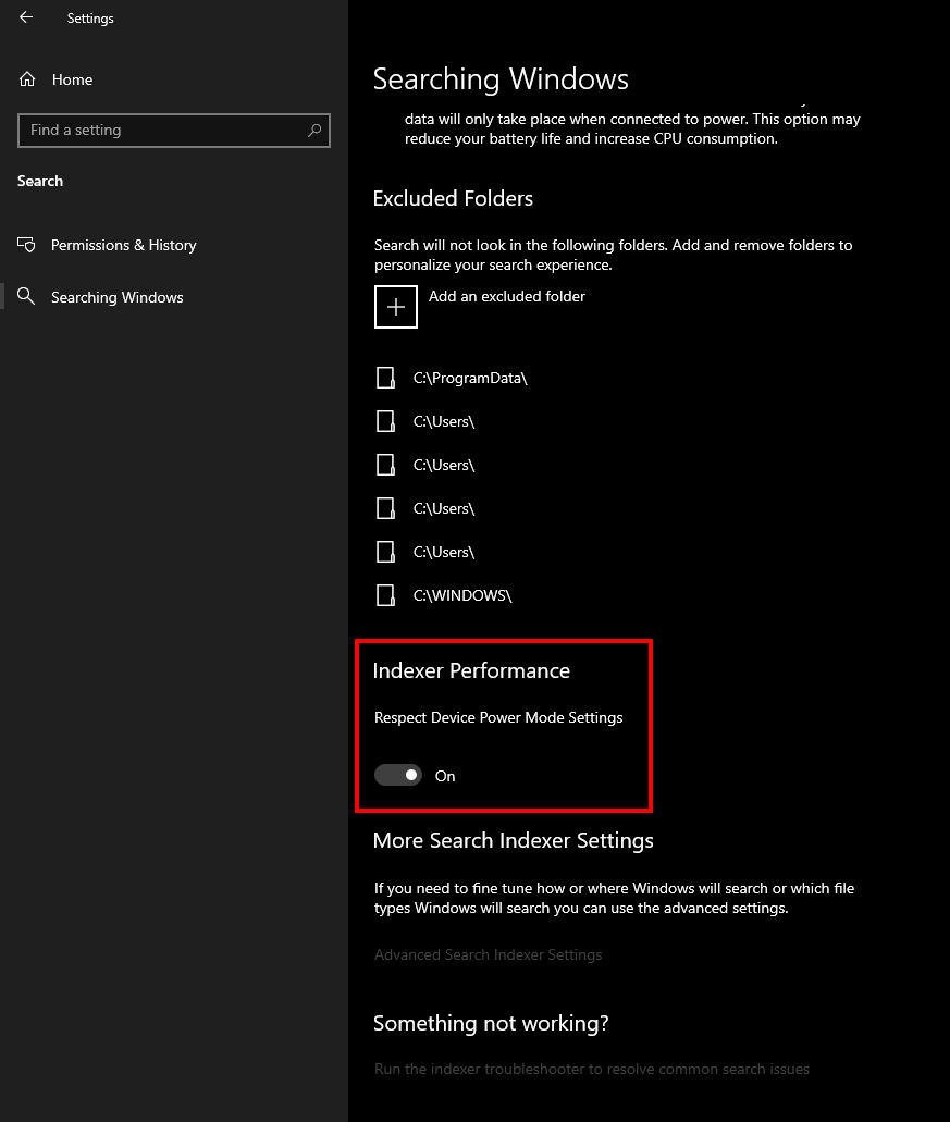 disable search indexer on windows 10 for performance boost