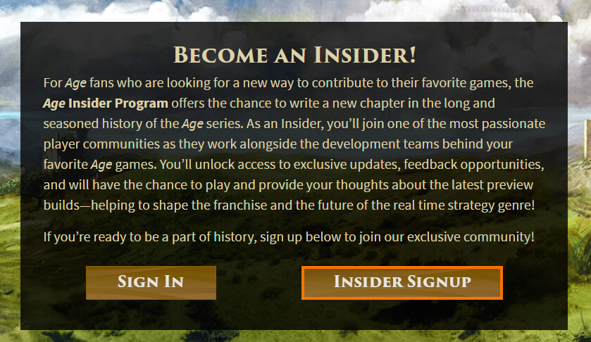 Age of Empires 4 beta sign up