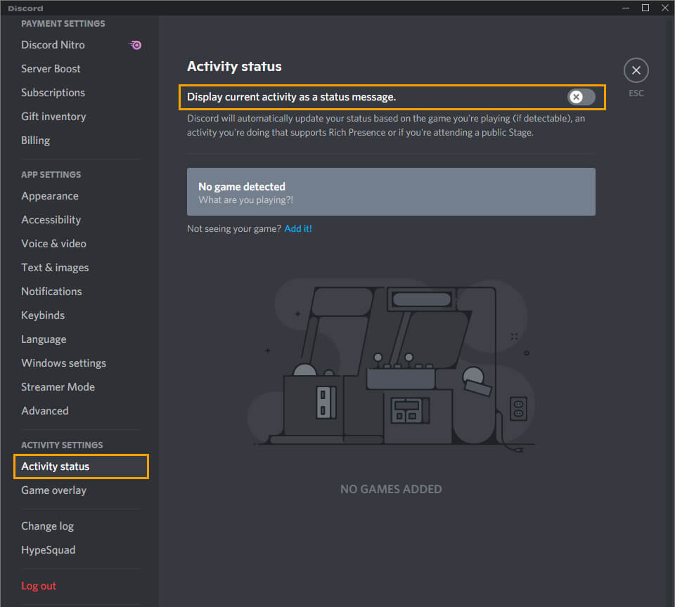Fix discord game dection not working