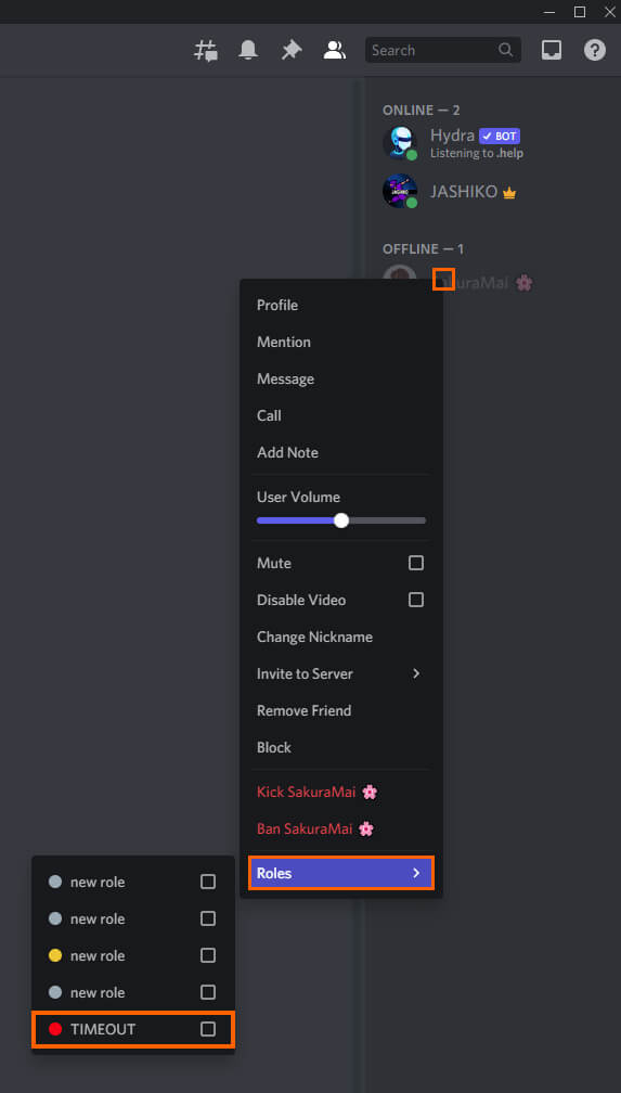 how to make a time out role on discord
