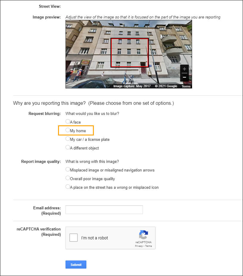 How to get your house blurred on Google Street view