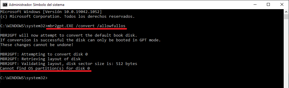 mbr to gpt error message fix