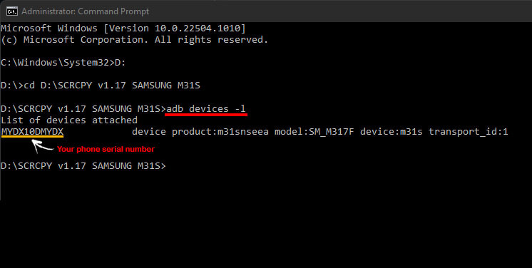 how to set up scrcpy with two devices