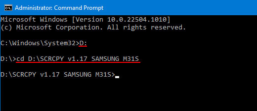 how to use SCRCPY commands