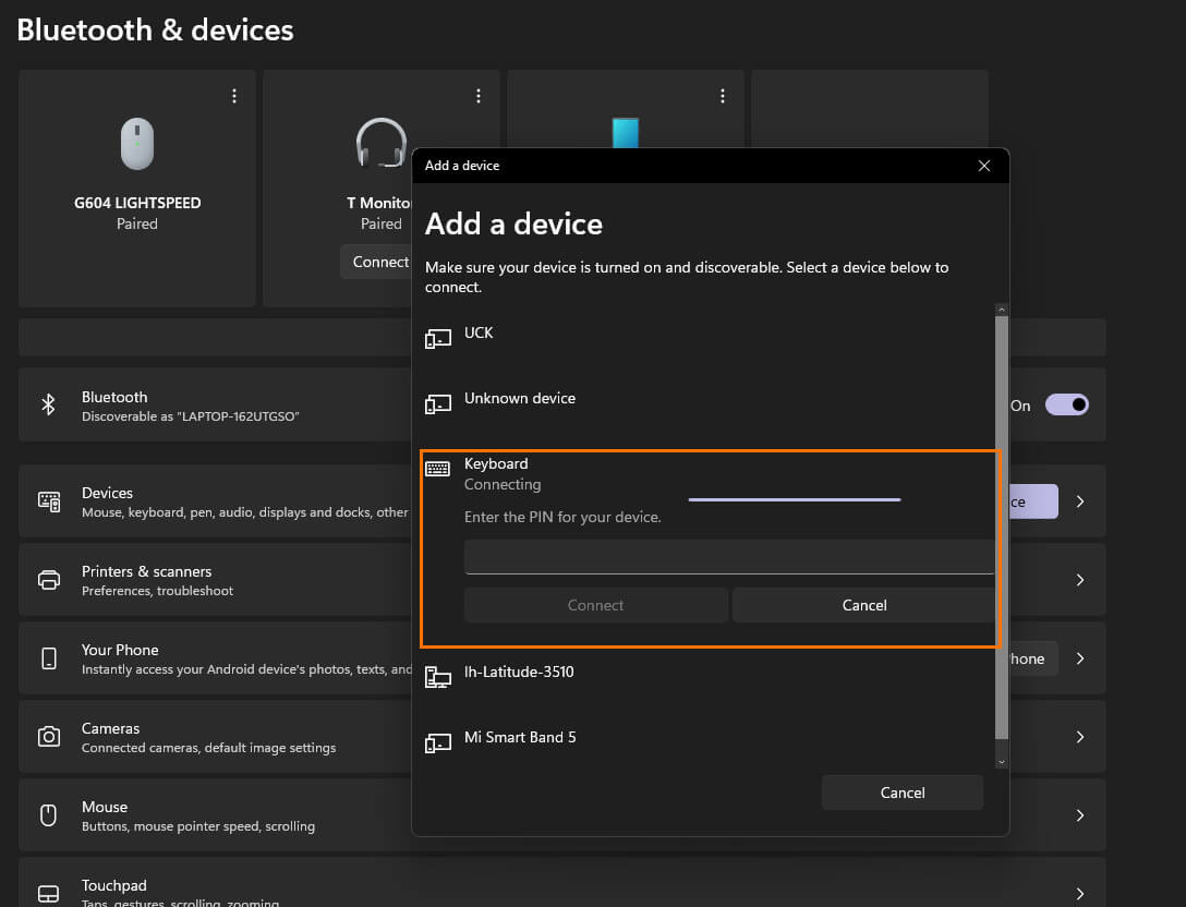 windows 11 asking for passcode to connect bluetooth keyboard