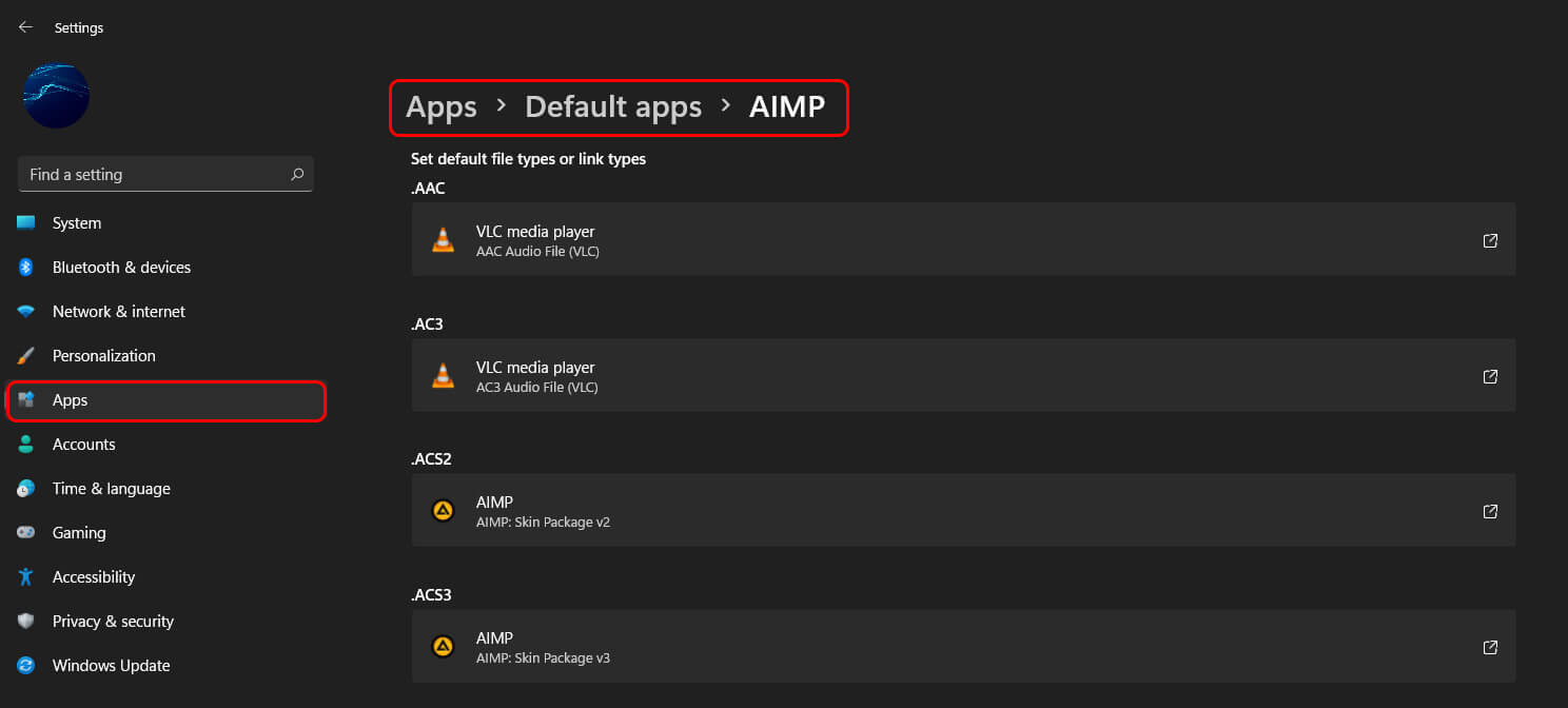 windows 11 how to set up default apps