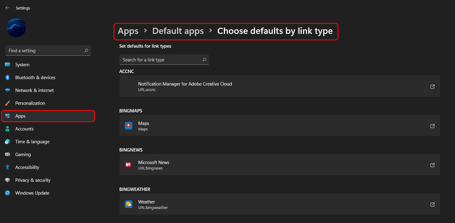 how do you configure default apps on windows 11