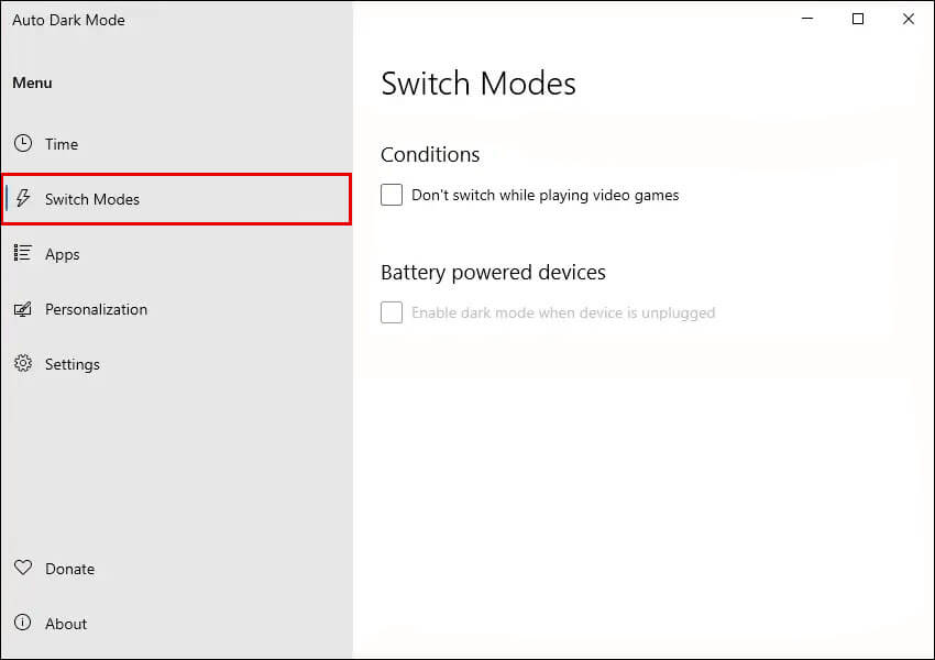 who to auto switch between light and dark mode